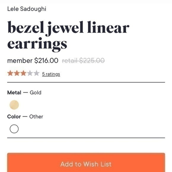 ✨❤️ Lele Sadoughi Bezel Jewel Linear Earrings ✨🌹✨ - Picture 6 of 6
